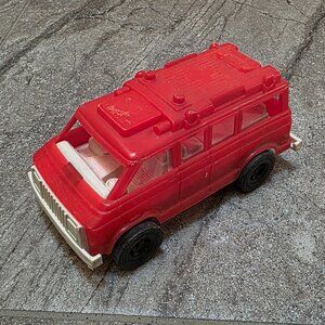 Vintage Strombecker Rescue Van Plastic Red White Toy Ambulance !!! 1970's